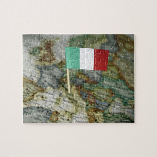 Italienische Flagge auf Karte (Horizontal)