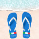 Italienische Flagge Azure blue Italia Flip Flops (Von Creator hochgeladen)