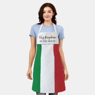Italienische Flagge Benutzerdefinierter Chef-Name Schürze