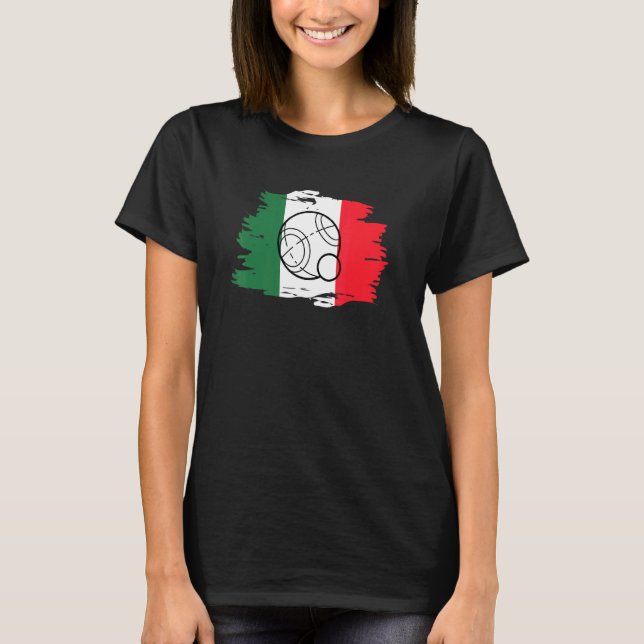 Italienische Flagge Bocce Ball Design Bocce Ball T T-Shirt (Vorderseite)