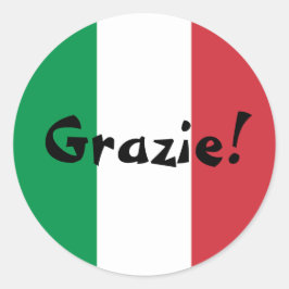 Italienische Flagge Danke Grazie! Runder Aufkleber