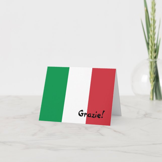 Italienische Flagge danken Ihnen Dankeskarte (Vorderseite)