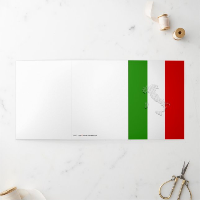 Italienische Flagge Dreifach Gefaltete Karte (Außenbereich)