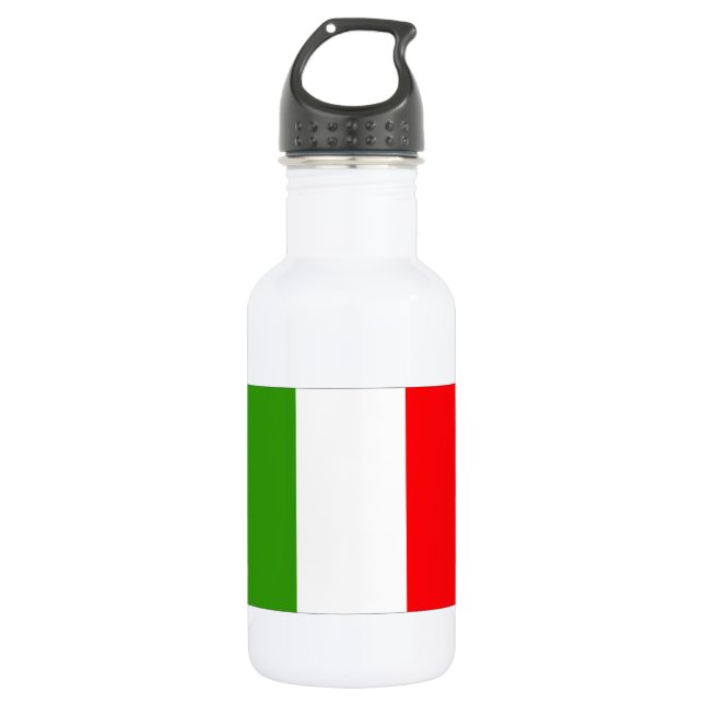 Italienische Flagge Edelstahlflasche (Vorderseite)