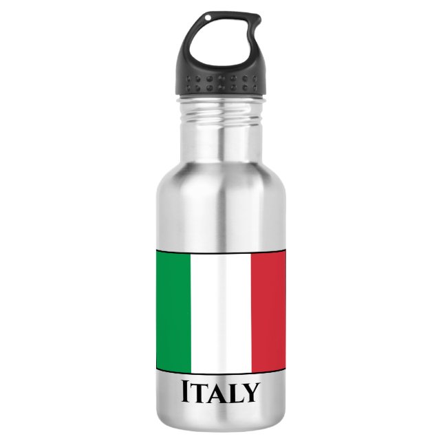 Italienische Flagge Edelstahlflasche (Vorderseite)