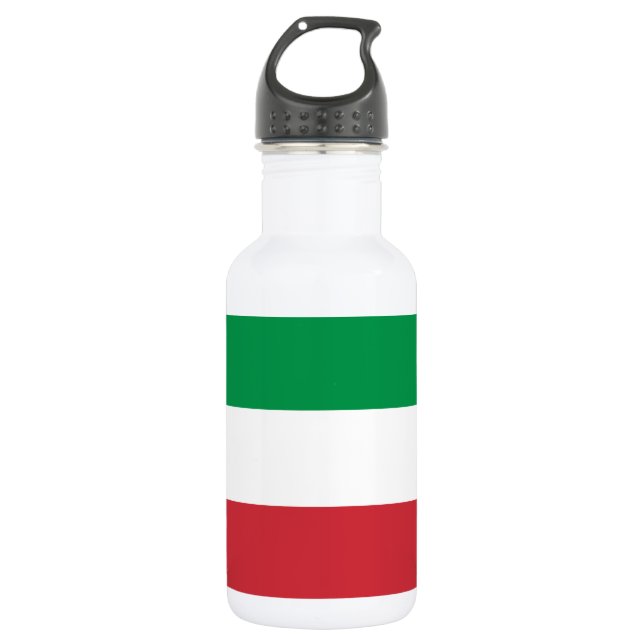 Italienische Flagge Edelstahlflasche (Vorderseite)