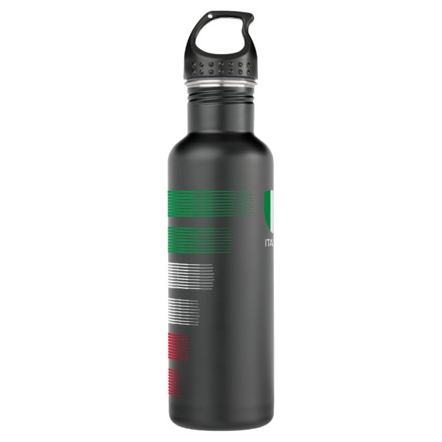 Italienische Flagge - Emblem - Italienische Herkun Edelstahlflasche (Vorderseite)