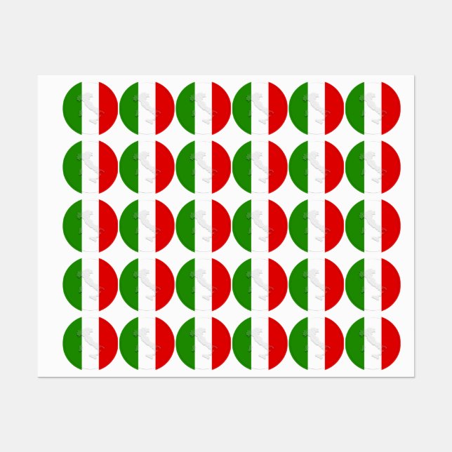 Italienische Flagge Etiketten (Blatt)