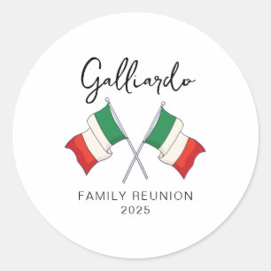 Italienische Flagge Familien Treffen  Runder Aufkleber