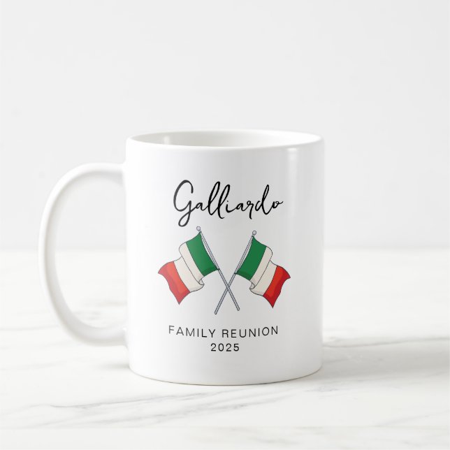 Italienische Flagge Familienzusammenkunft  Kaffeetasse (Links)