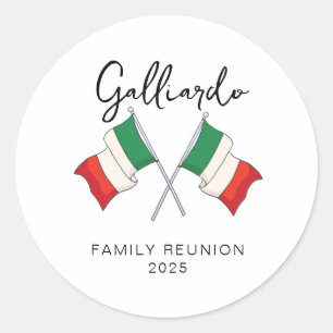 Italienische Flagge Familienzusammenkunft  Runder Aufkleber