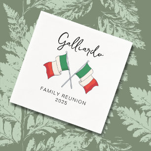 Italienische Flagge Familienzusammenkunft Serviette