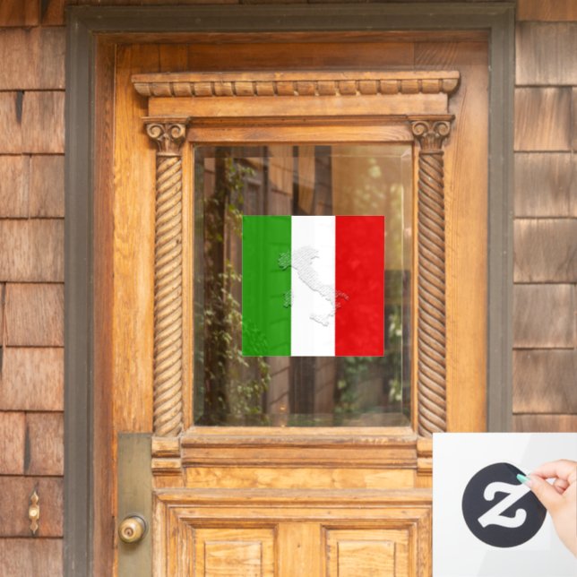 Italienische Flagge Fensteraufkleber (Haustür)