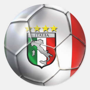 Italienische Flagge - Forza Azzurri Calcio Ball Runder Aufkleber