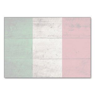 Italienische Flagge für Altholzkörner Tischnummer