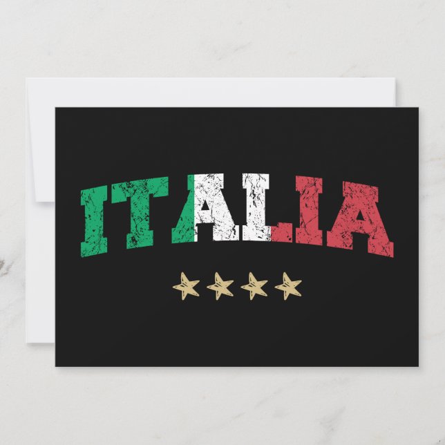 Italienische Flagge für Fußball-Shirt Einladung (Vorderseite)