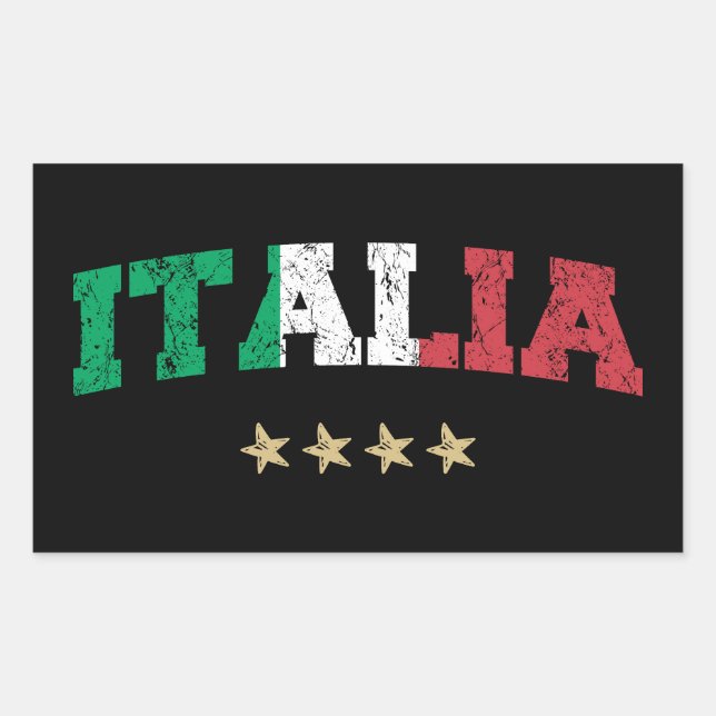 Italienische Flagge für Fußball-Shirt Rechteckiger Aufkleber (Vorderseite)