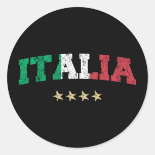 Italienische Flagge für Fußball-Shirt Runder Aufkleber