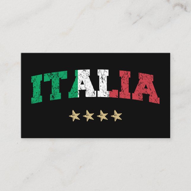 Italienische Flagge für Fußball-Shirt Visitenkarte (Vorderseite)