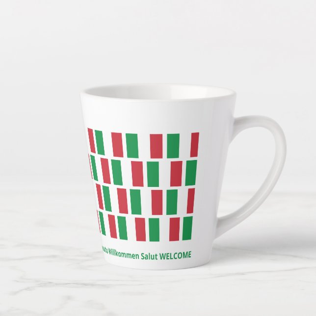 Italienische Flagge Gastfreundschaft Latte Tasse (Rechts)