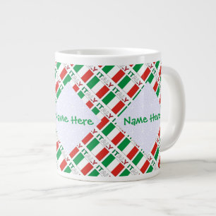 Italienische Flagge gekacheltes personalisiertes E Jumbo-Tasse