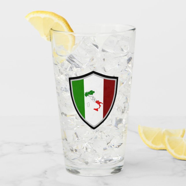 Italienische Flagge Glas (Vorderseite Ice)