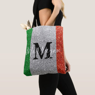 Italienische Flagge Glitzer Rom Venedig Italien Re Tasche