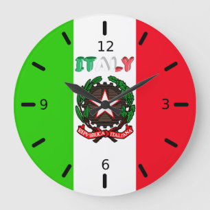 italienische Flagge Große Wanduhr