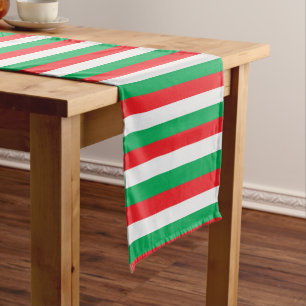 italienische Flagge - grüne, rote und weiße Stre Kurzer Tischläufer