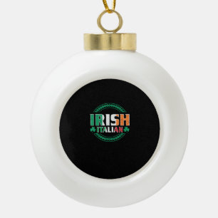 Italienische Flagge Half irisch Halb Italienische Keramik Kugel-Ornament