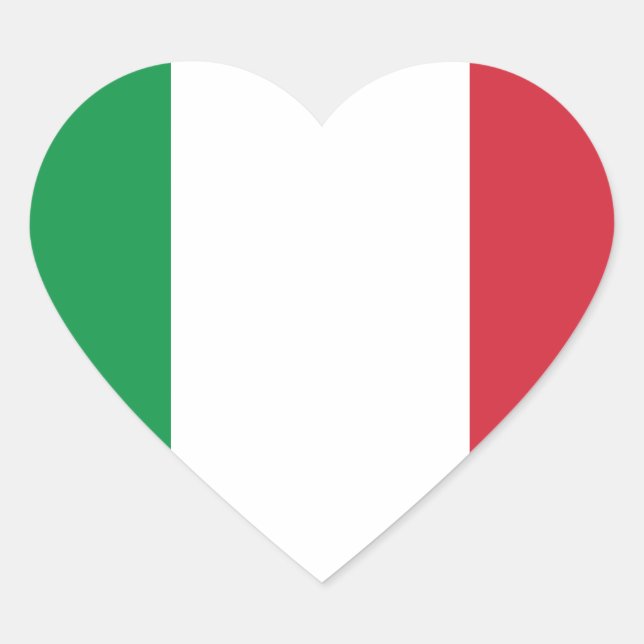 Italienische Flagge Herz-Aufkleber (Vorderseite)