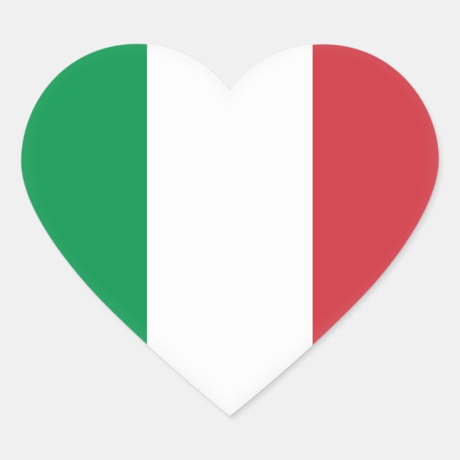 Italienische Flagge Herz-Aufkleber (Vorderseite)