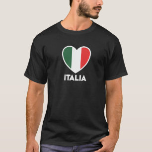 Italienische Flagge Herz Grün Weiß rot T-Shirt