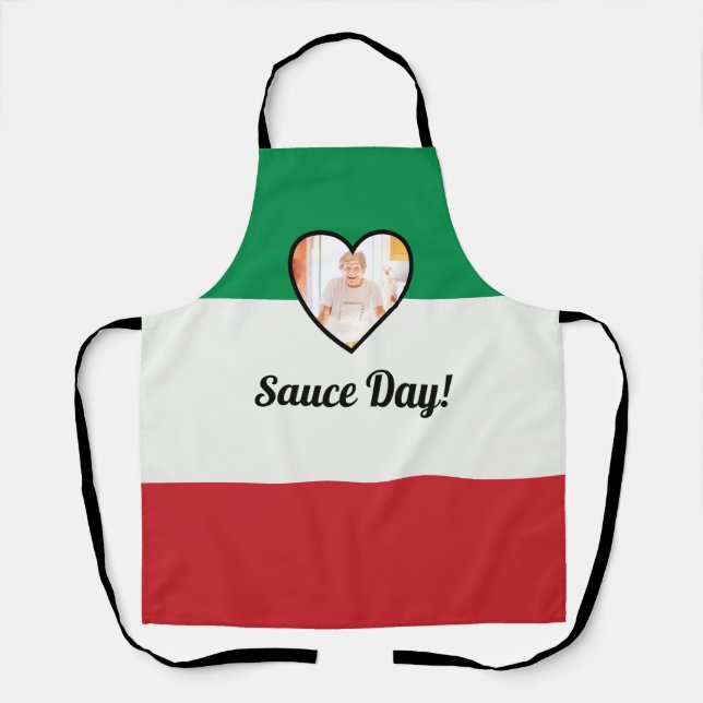 Italienische Flagge Herzlich Willkommen Foto Sauce Schürze (Vorderseite)