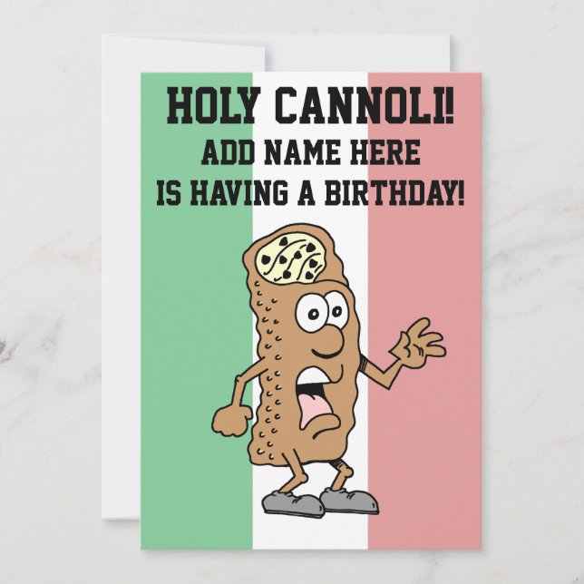 Italienische Flagge Hl. Cannoli Einladung (Vorderseite)