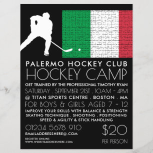 Italienische Flagge, Hockey-Spieler, Campingwerbun Flyer