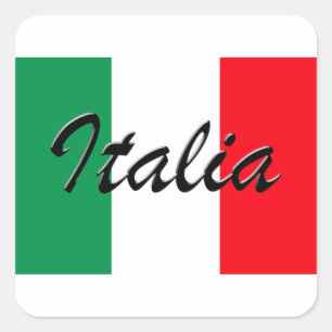 Italienische Flagge - hohe Qualität Quadratischer Aufkleber