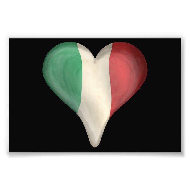 Italienische Flagge im Herzen Fotodruck (Vorne)