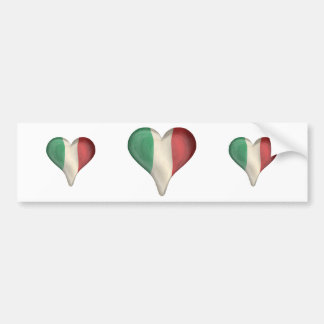 Italienische Flagge in einem Herzen Autoaufkleber