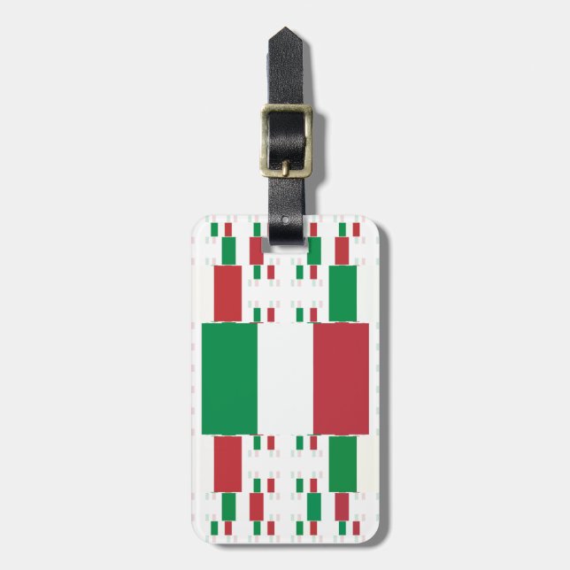Italienische Flagge in mehreren Ebenen 2 Gepäckanhänger (Vorderseite vertikal)