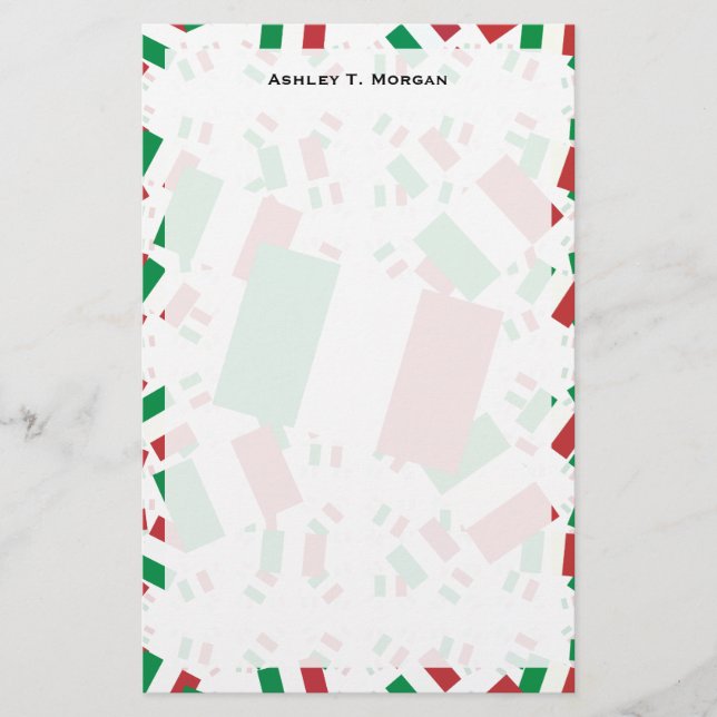 Italienische Flagge in mehreren farbigen Ebenen Briefpapier (Vorderseite)