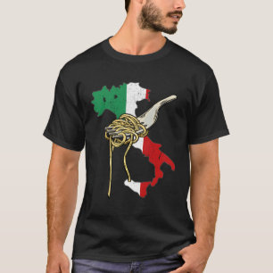 Italienische Flagge Italia Karte Spaghetti Pasta I T-Shirt