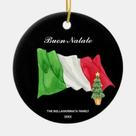 *~* Italienische Flagge Italien Buon Natale Foto W Keramik Ornament