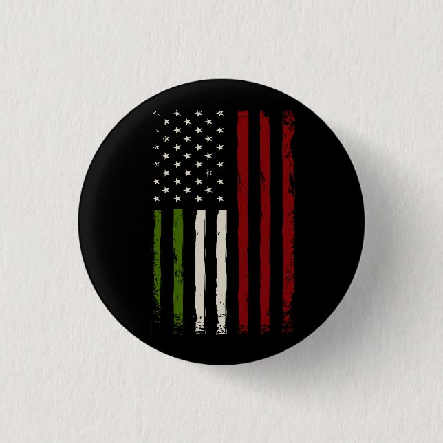 Italienische Flagge Italien Heritage America Patri Button (Vorderseite)