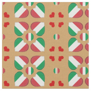 Italienische Flagge & Italien Herzerzeugnisse Stoff