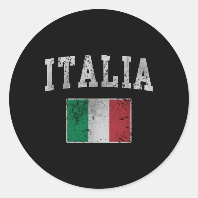 Italienische Flagge Italien Italiano Runder Aufkleber (Vorderseite)