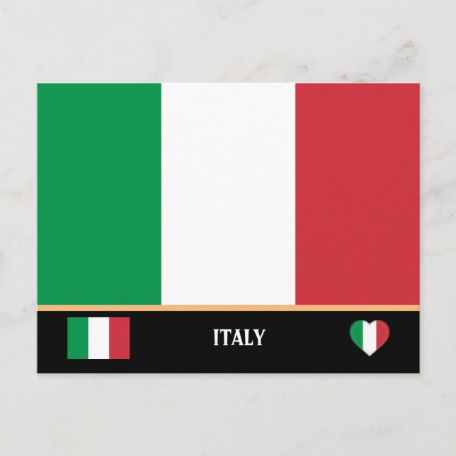 Italienische Flagge / Italien Postkarte (Vorderseite)