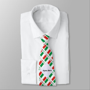 Italienische Flagge Italien Tiled Schwarz Personal Krawatte