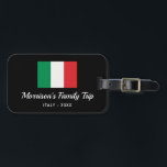 Italienische Flagge Italien Trip Custom Text Gepäckanhänger<br><div class="desc">Reisen nach Italien mit Ihrer Familie oder einer Reisegruppe? Dann ist dieses Gepäckanhänger perfekt - das Design verfügt über die italienische Flagge und 2 Zeilen Text nach Maß. Fügen Sie Ihren Familiennamen oder Gruppennamen, das Urlaubsdatum oder jeden beliebigen benutzerdefinierten Text hinzu. Einfach und klassisch - perfekt für italienische Abenteuer und...</div>
