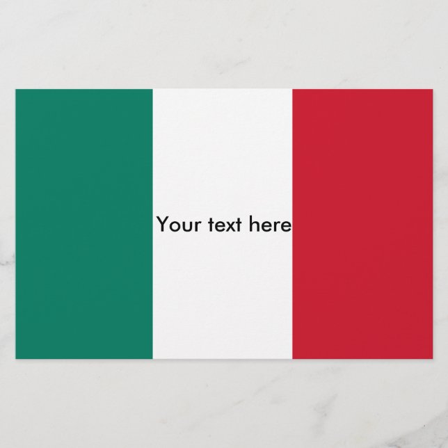 Italienische Flagge Italienisch Il Tricolore Briefpapier (Vorderseite)